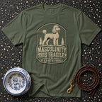 Green t-shirt with poodle graphic and text: "MASCULINITY THIS FRAGILE? IT'S JUST A POODLE."