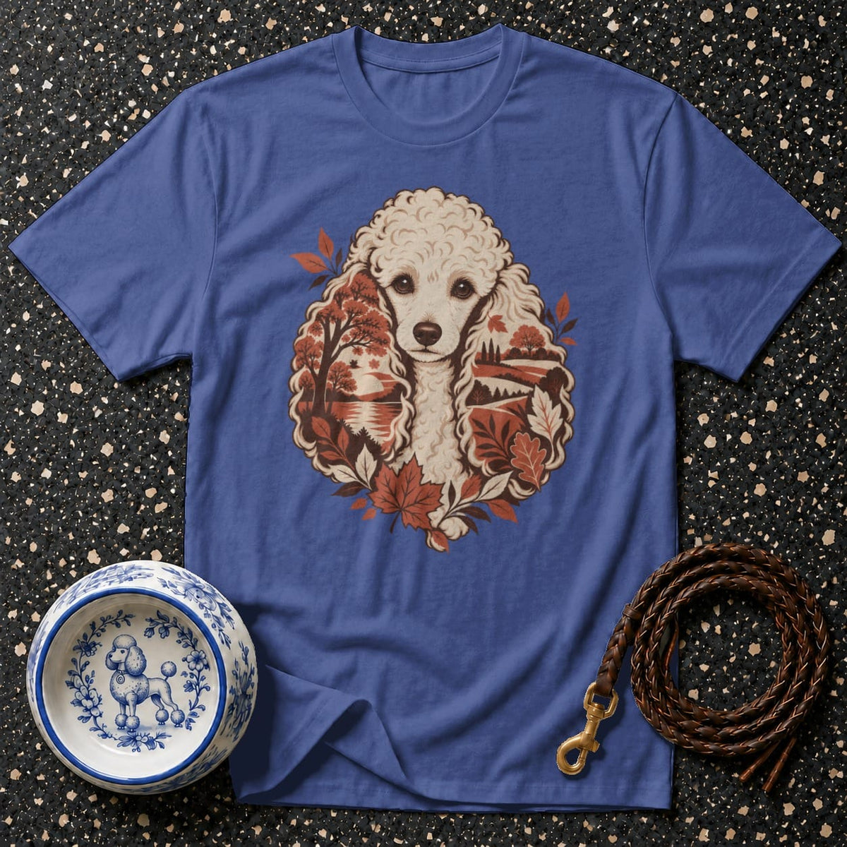 T-shirt Autumn Poodle T-Shirt Poodle Landscape T-Shirt | Premium Dog Apparel