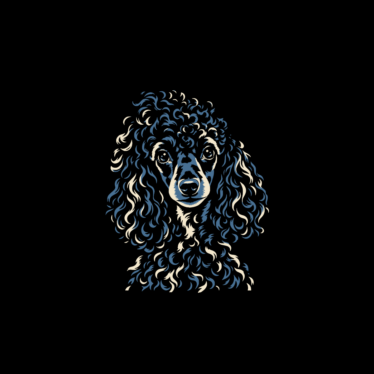 T-shirt Artistic Curly Poodle T-Shirt Poodle Portrait T-Shirt | Premium Dog Apparel