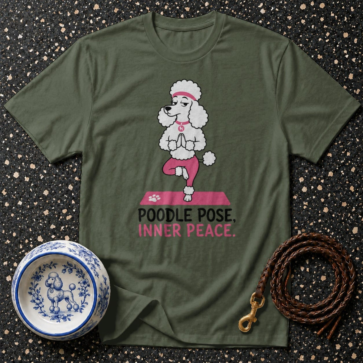 T-shirt Poodle Pose Yoga T-Shirt Poodle Pose Inner Peace T-Shirt | Yoga Dog Apparel