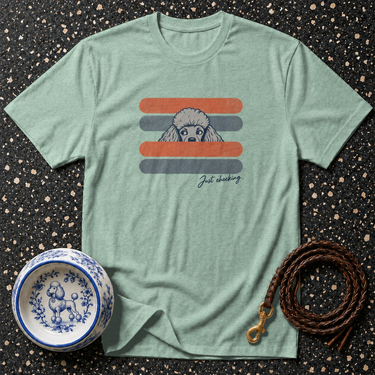 Just Checking Retro Poodle T-Shirt