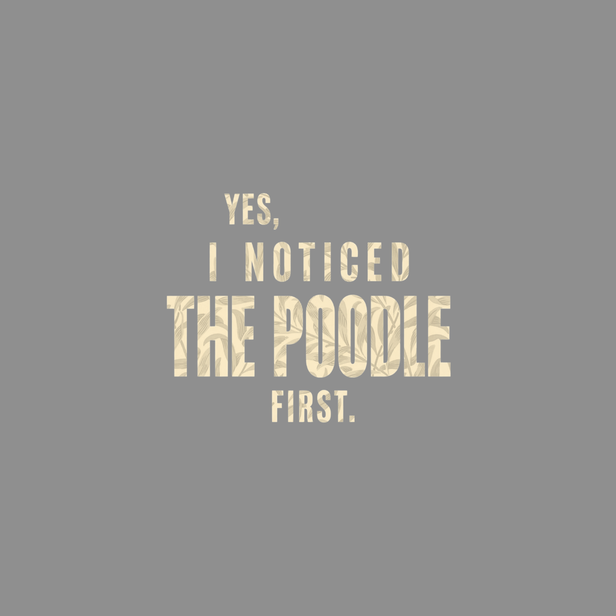Yes, I noticed the poodle first.