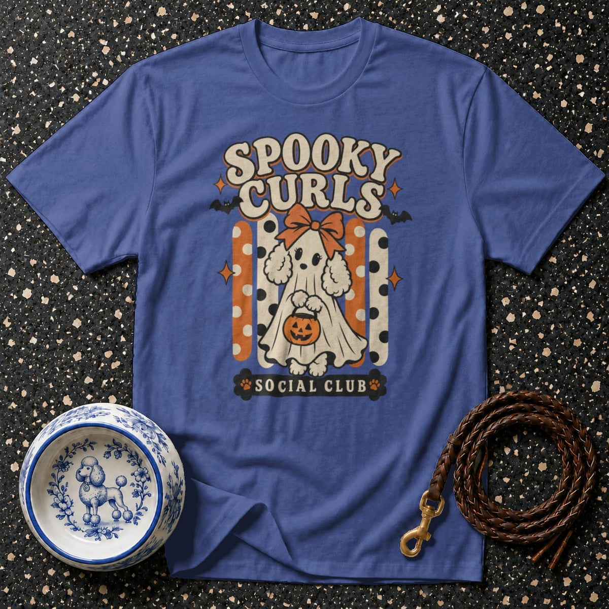 Spooky Curls Ghost Poodle T-Shirt Spooky Curls Ghost Dog T-Shirt | Premium Apparel