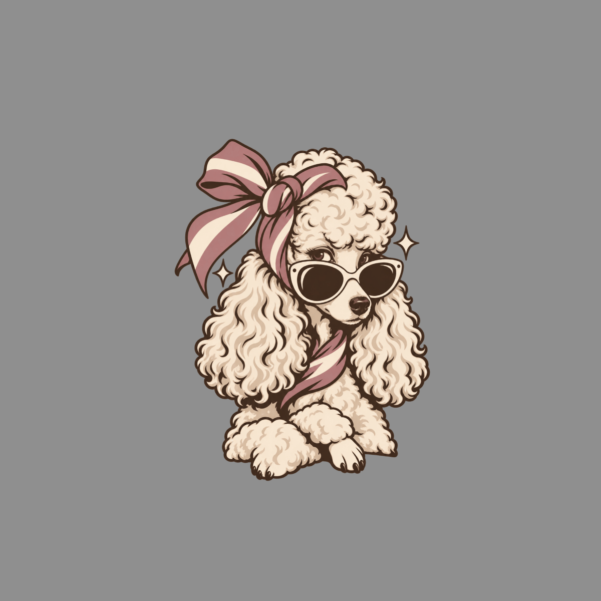 T-shirt Vintage Chic Poodle T-Shirt Poodle with Sunglasses T-Shirt | Premium Dog Apparel