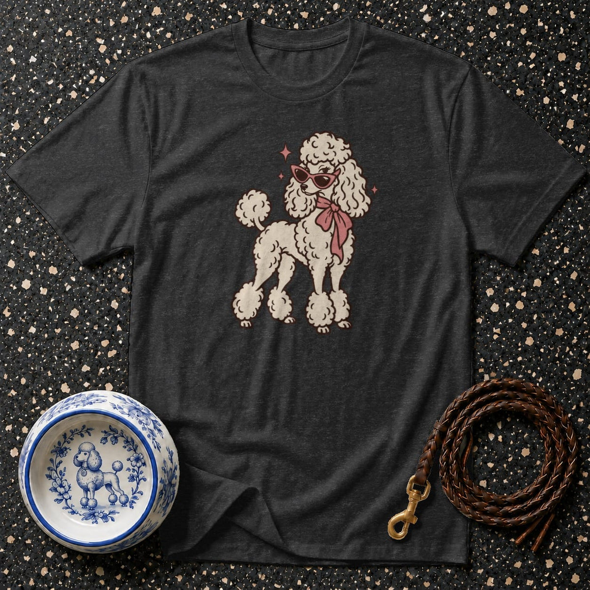 T-shirt Retro Glam Poodle T-Shirt Poodle with Sunglasses T-Shirt | Chic Dog Apparel