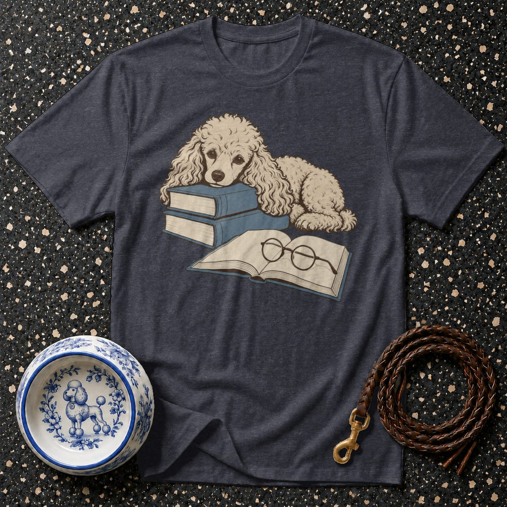T-shirt Literary Poodle Bookworm T-Shirt Poodle Reading T-Shirt | Bookish Dog Apparel