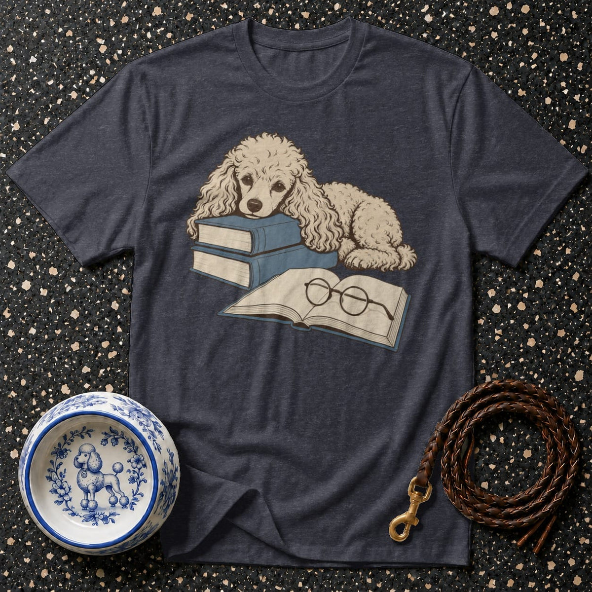 T-shirt Literary Poodle Bookworm T-Shirt Poodle Reading T-Shirt | Bookish Dog Apparel