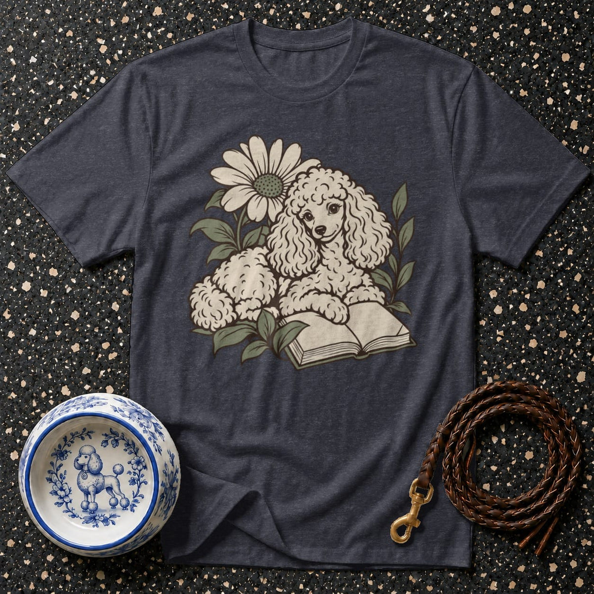 T-shirt Botanical Reading Poodle T-Shirt Poodle Reading T-Shirt | Premium Dog Apparel