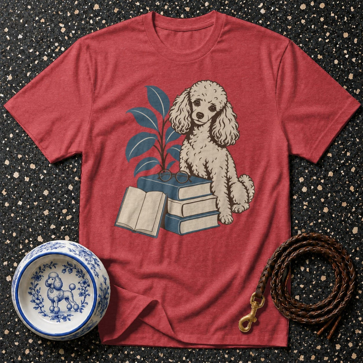 T-shirt Bookish Poodle Reader T-Shirt Poodle Reading T-Shirt | Premium Dog Lover Apparel