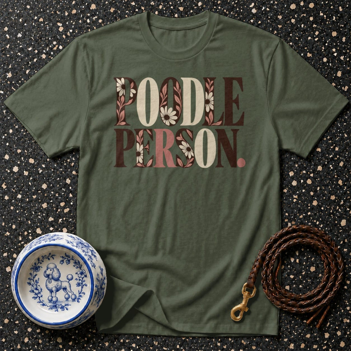 T-shirt Retro Floral Poodle Person T-Shirt Poodle Person T-Shirt | Dog Lover Apparel