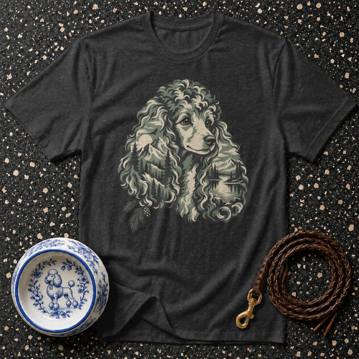 T-shirt Alpine Poodle Wilderness T-Shirt Poodle Landscape T-Shirt | Premium Dog Apparel