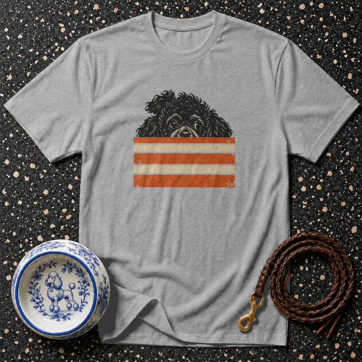 Retro Peeking Poodle T-Shirt