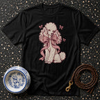 T-shirt Vintage Coquette Bow Poodle T-Shirt Poodle with Bow T-Shirt | Premium Dog Apparel