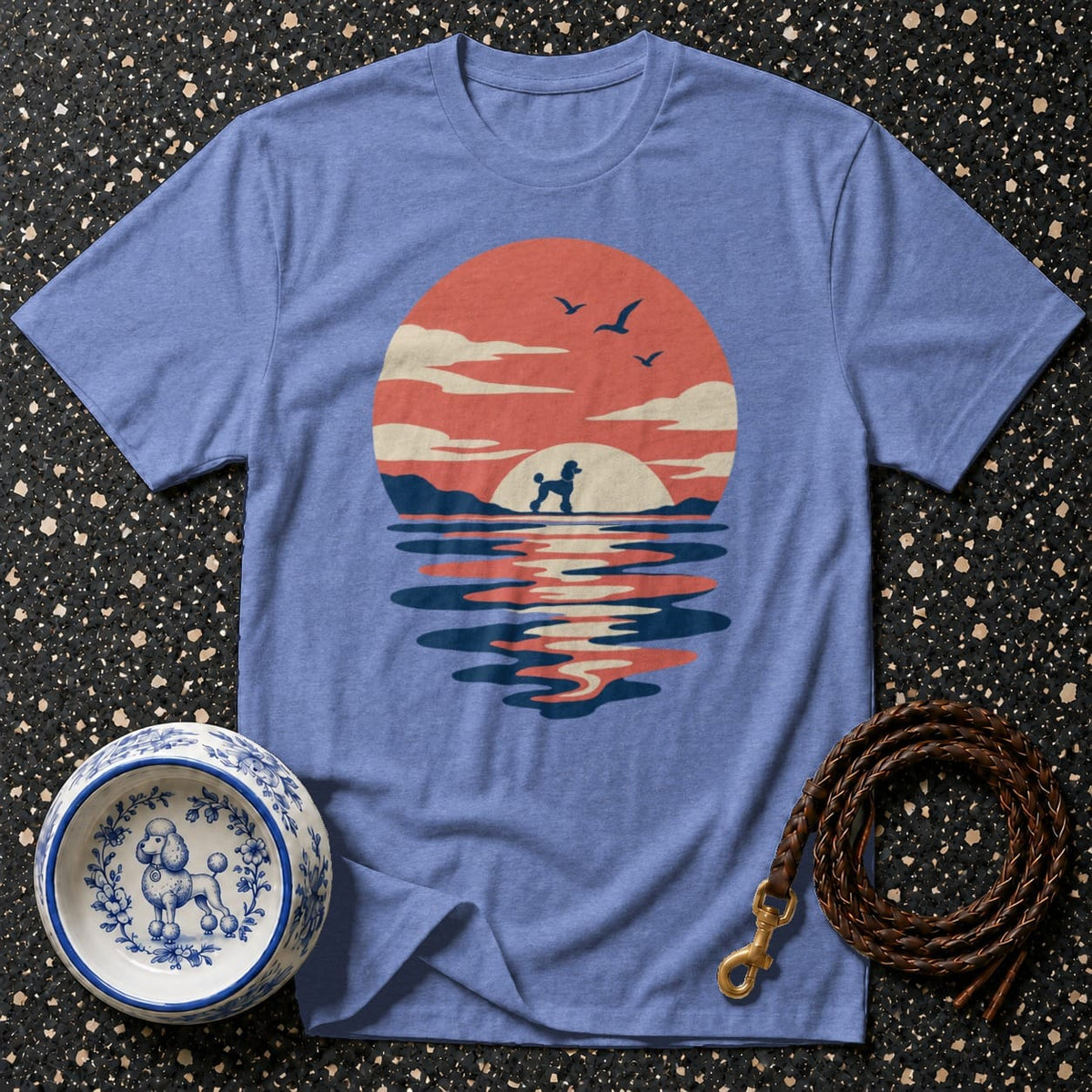 T-shirt Retro Poodle Sunset T-Shirt Poodle Sunset T-Shirt | Premium Dog Apparel