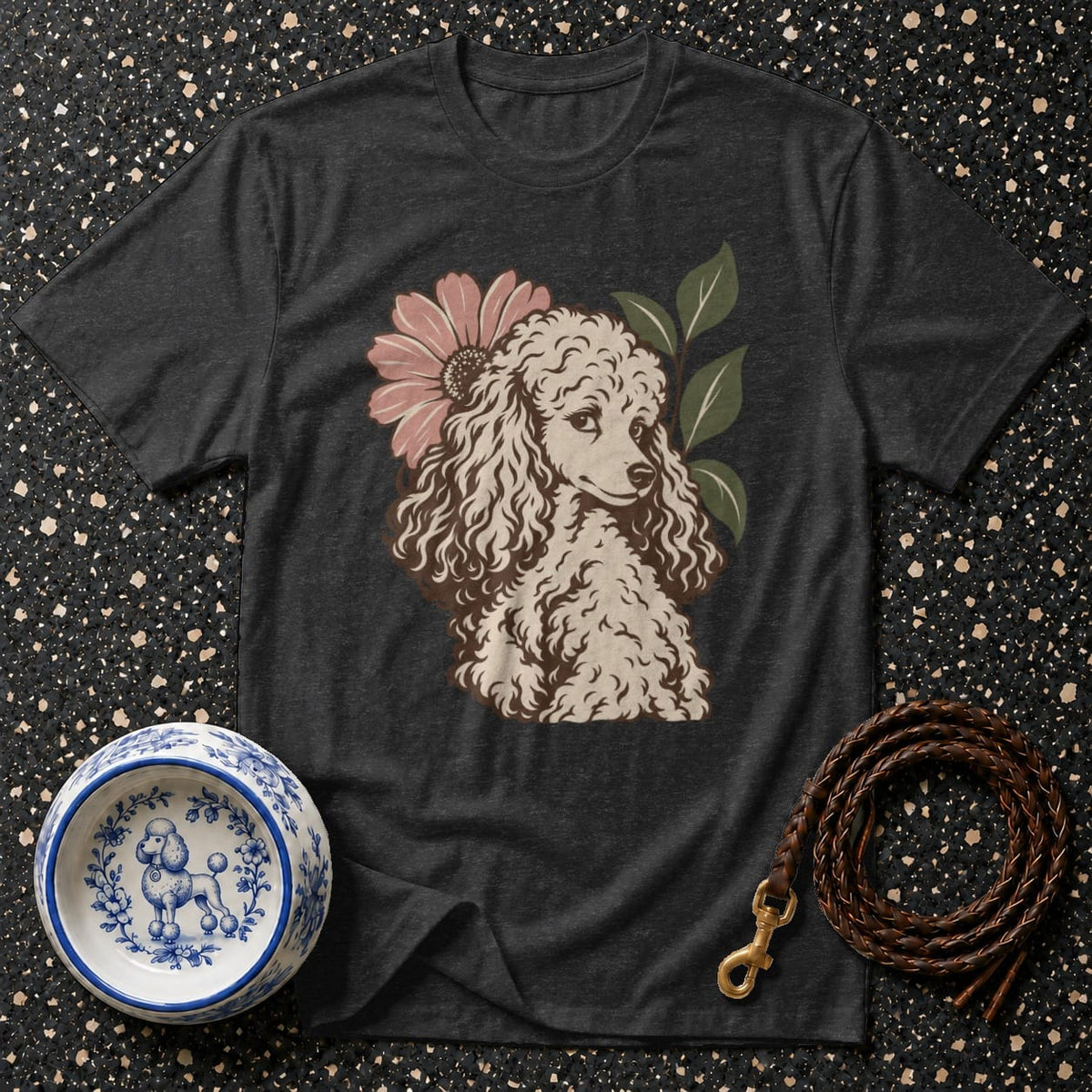 T-shirt Vintage Floral Poodle T-Shirt Vintage Poodle T-Shirt | Floral Dog Graphic Tee