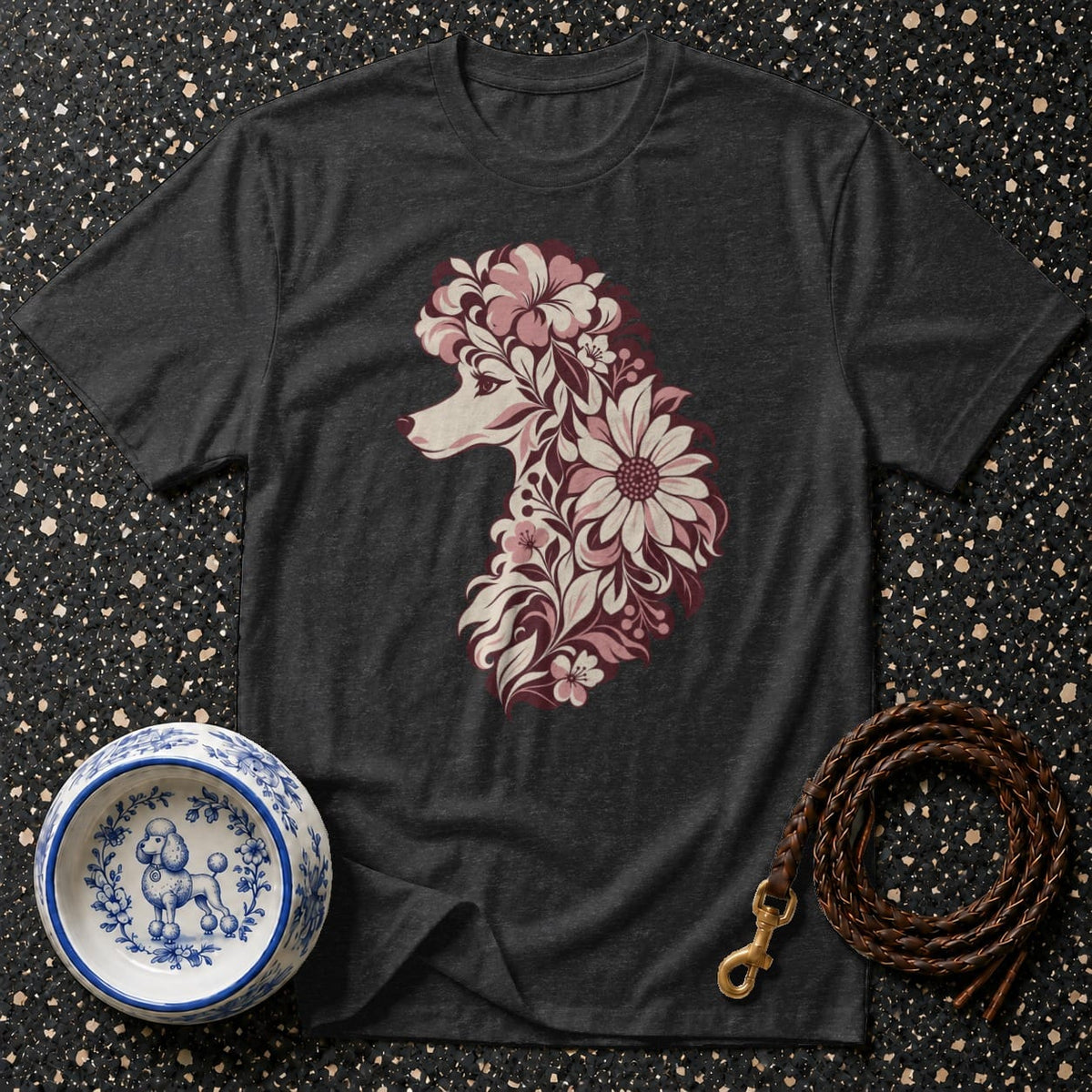 T-shirt Botanical Floral Poodle T-Shirt Floral Poodle T-Shirt | Premium Dog Apparel