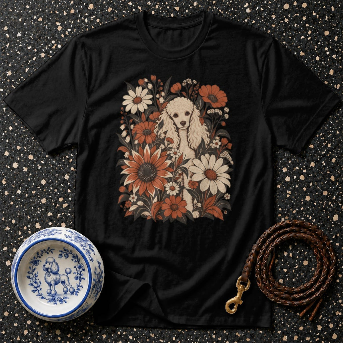 T-shirt Vintage Floral Poodle T-Shirt Poodle Floral T-Shirt | Premium Dog Lover Apparel