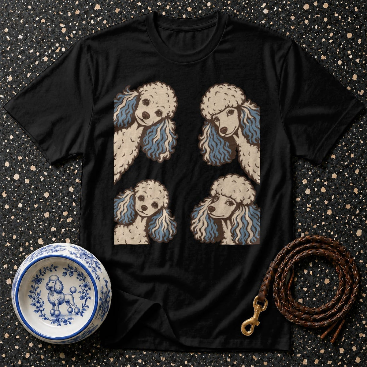 T-shirt Vintage Poodle Graphic T-Shirt Poodle Portrait T-Shirt | Adorable Dog Apparel