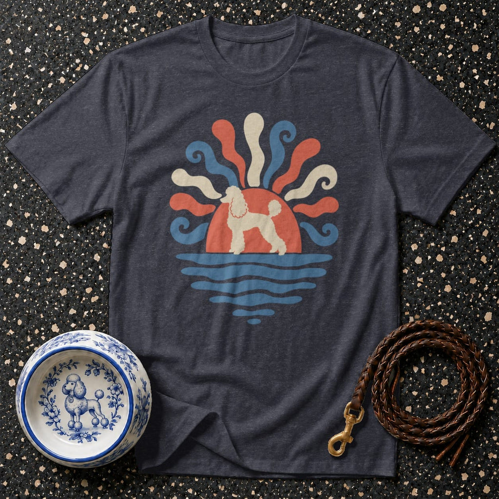 T-shirt Retro Poodle Sunset T-Shirt Retro Poodle Sun T-Shirt | Premium Dog Apparel
