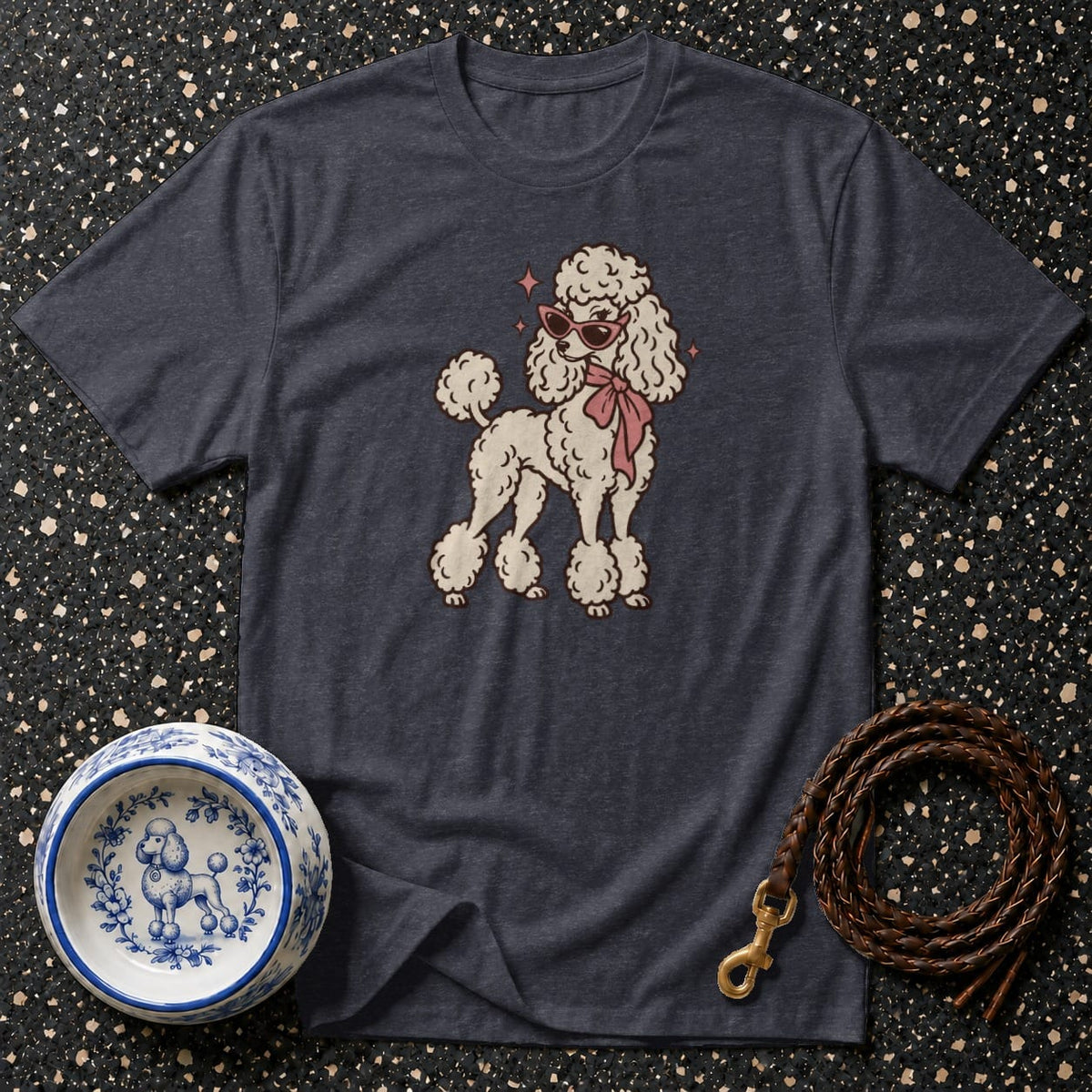 T-shirt Retro Glam Poodle T-Shirt Poodle with Sunglasses T-Shirt | Chic Dog Apparel