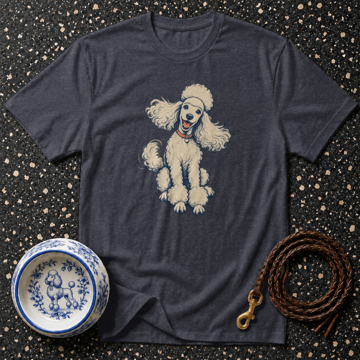 Playful Poodle Sketch T-Shirt