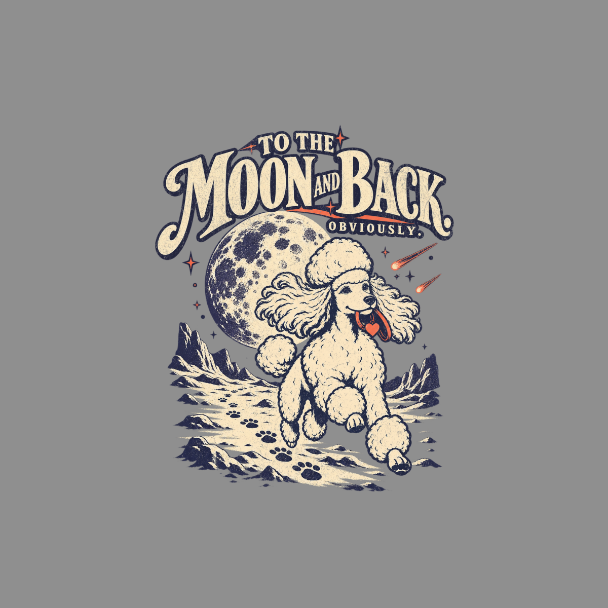 Moon And Back Poodle T-Shirt