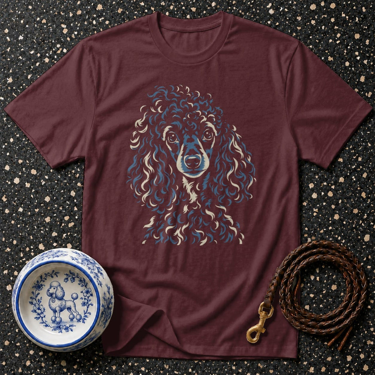 T-shirt Artistic Curly Poodle T-Shirt Poodle Portrait T-Shirt | Premium Dog Apparel