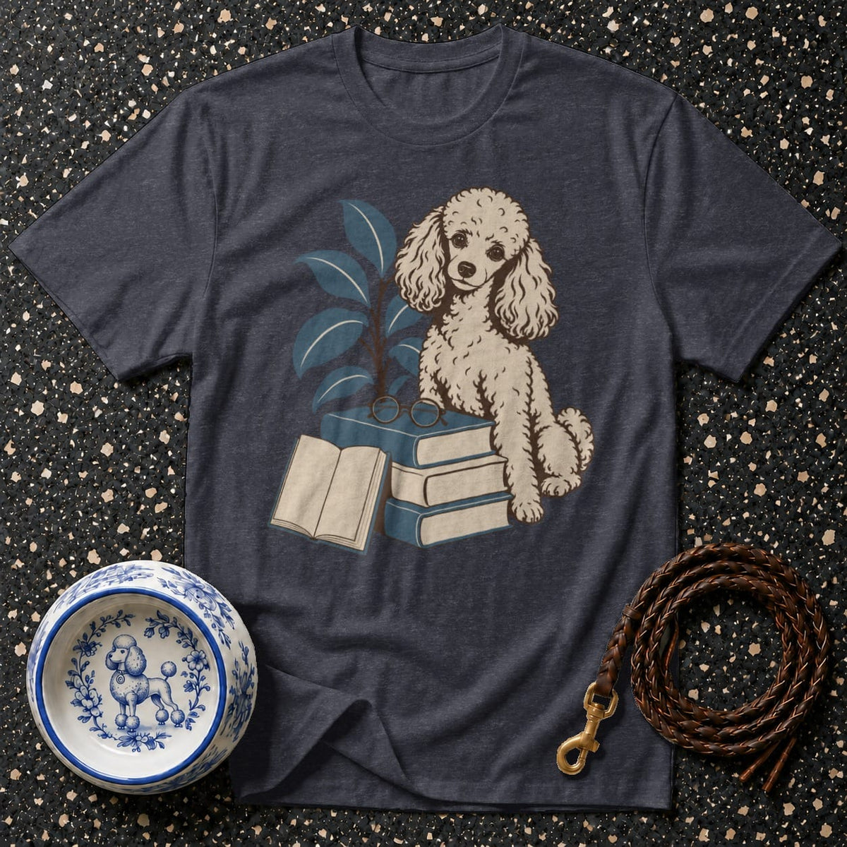 T-shirt Bookish Poodle Reader T-Shirt Poodle Reading T-Shirt | Premium Dog Lover Apparel