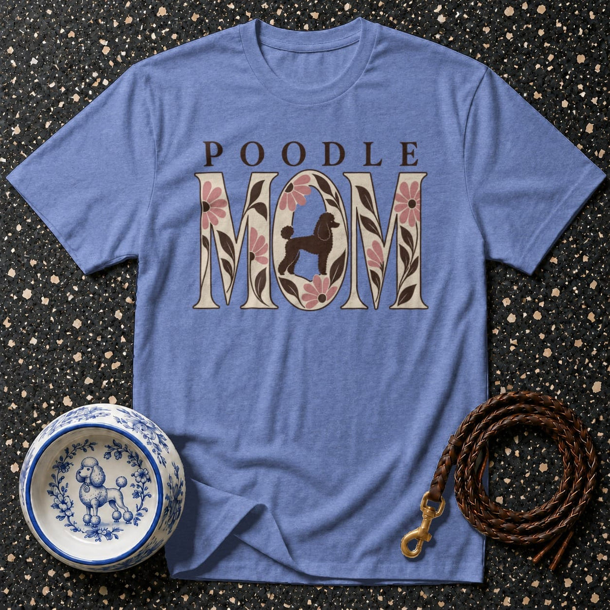 T-shirt Retro Floral Poodle Mom T-Shirt Poodle Mom T-Shirt | Floral Dog Lover Apparel