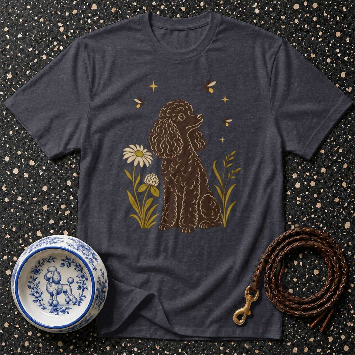 T-shirt Botanical Poodle Garden T-Shirt Poodle in Bloom T-Shirt | Premium Dog Apparel