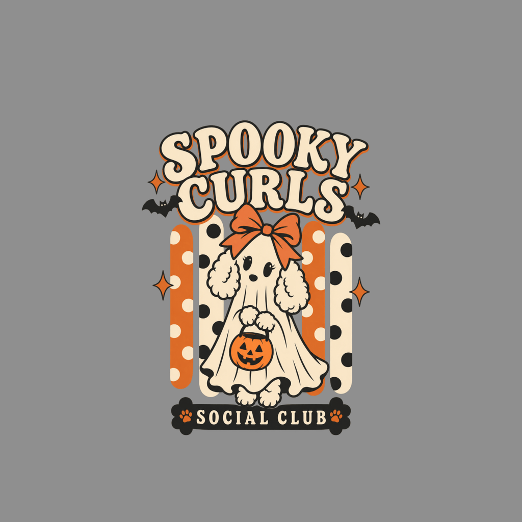 Spooky Curls Ghost Poodle T-Shirt Spooky Curls Ghost Dog T-Shirt | Premium Apparel