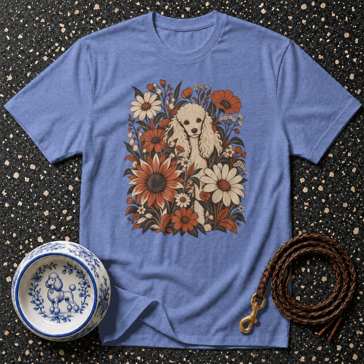 T-shirt Vintage Floral Poodle T-Shirt Poodle Floral T-Shirt | Premium Dog Lover Apparel