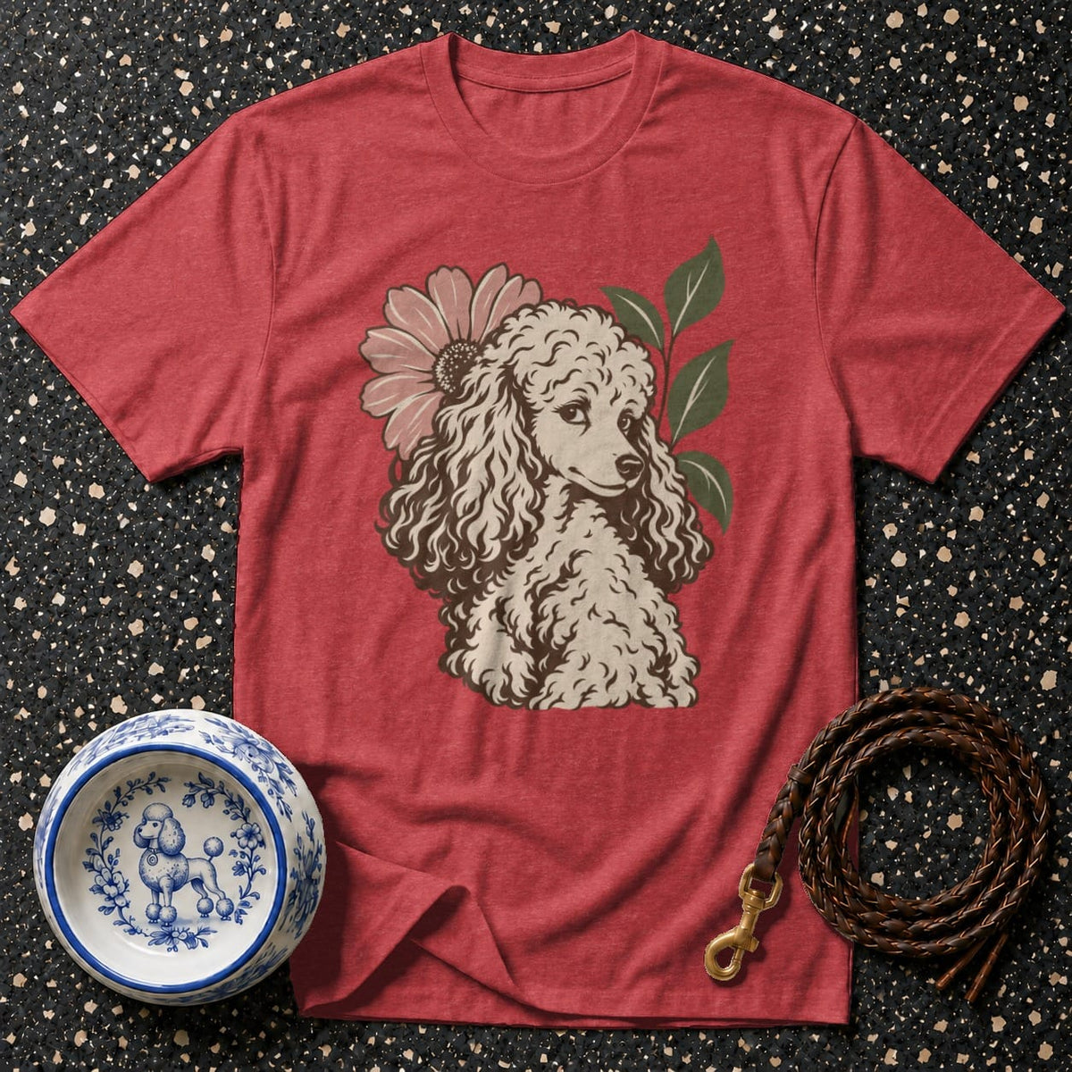 T-shirt Vintage Floral Poodle T-Shirt Vintage Poodle T-Shirt | Floral Dog Graphic Tee