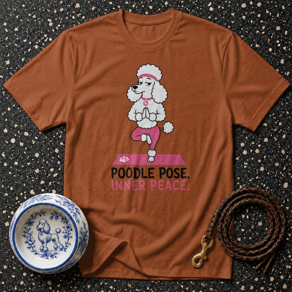 T-shirt Poodle Pose Yoga T-Shirt Poodle Pose Inner Peace T-Shirt | Yoga Dog Apparel