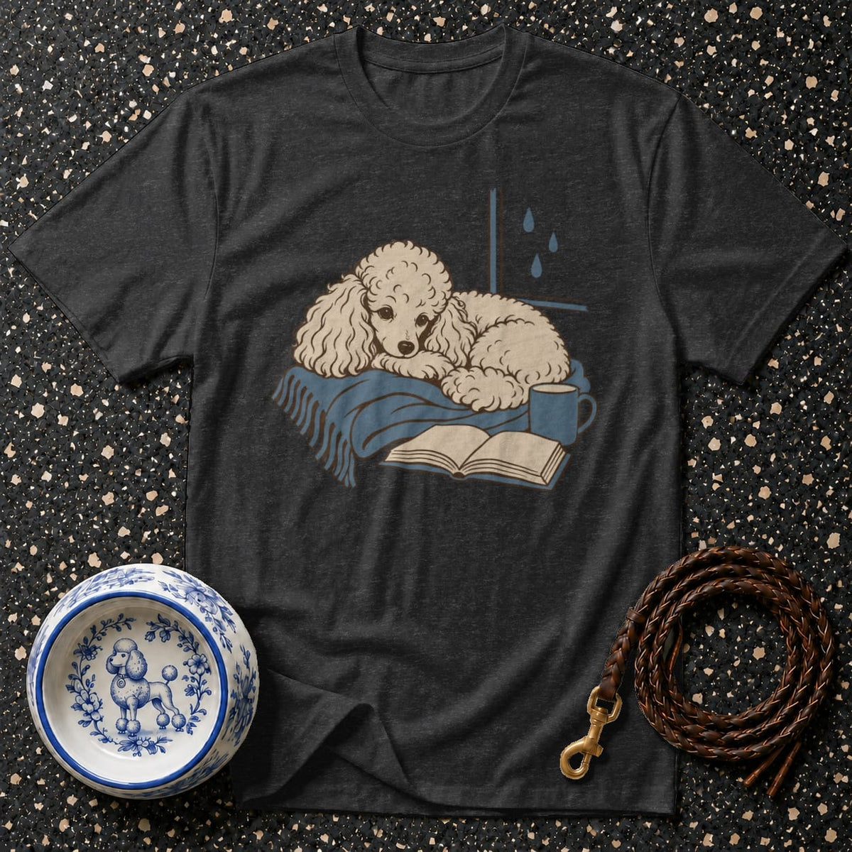 T-shirt Cozy Rainy Day Poodle T-Shirt Cozy Poodle T-Shirt | Cozy Dog Lover Apparel