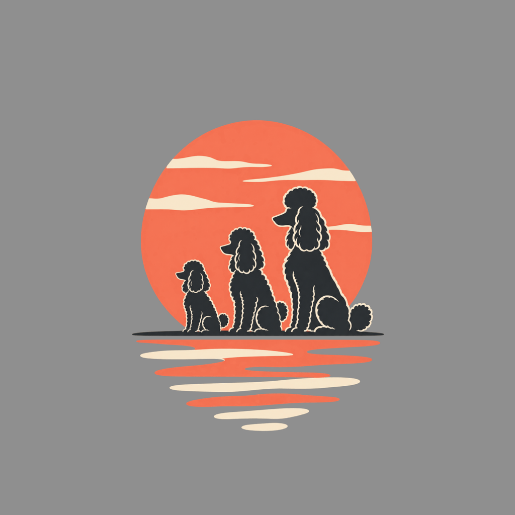 T-shirt Sunset Poodle Trio T-Shirt Poodle Sunset T-Shirt | Premium Dog Apparel