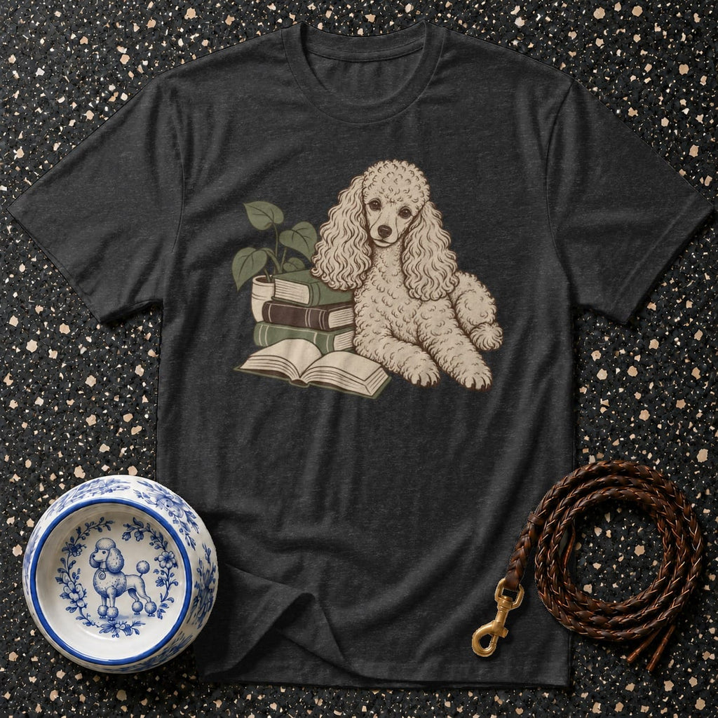 T-shirt Vintage Bookworm Poodle T-Shirt Poodle Reading T-Shirt | Book Lover Apparel