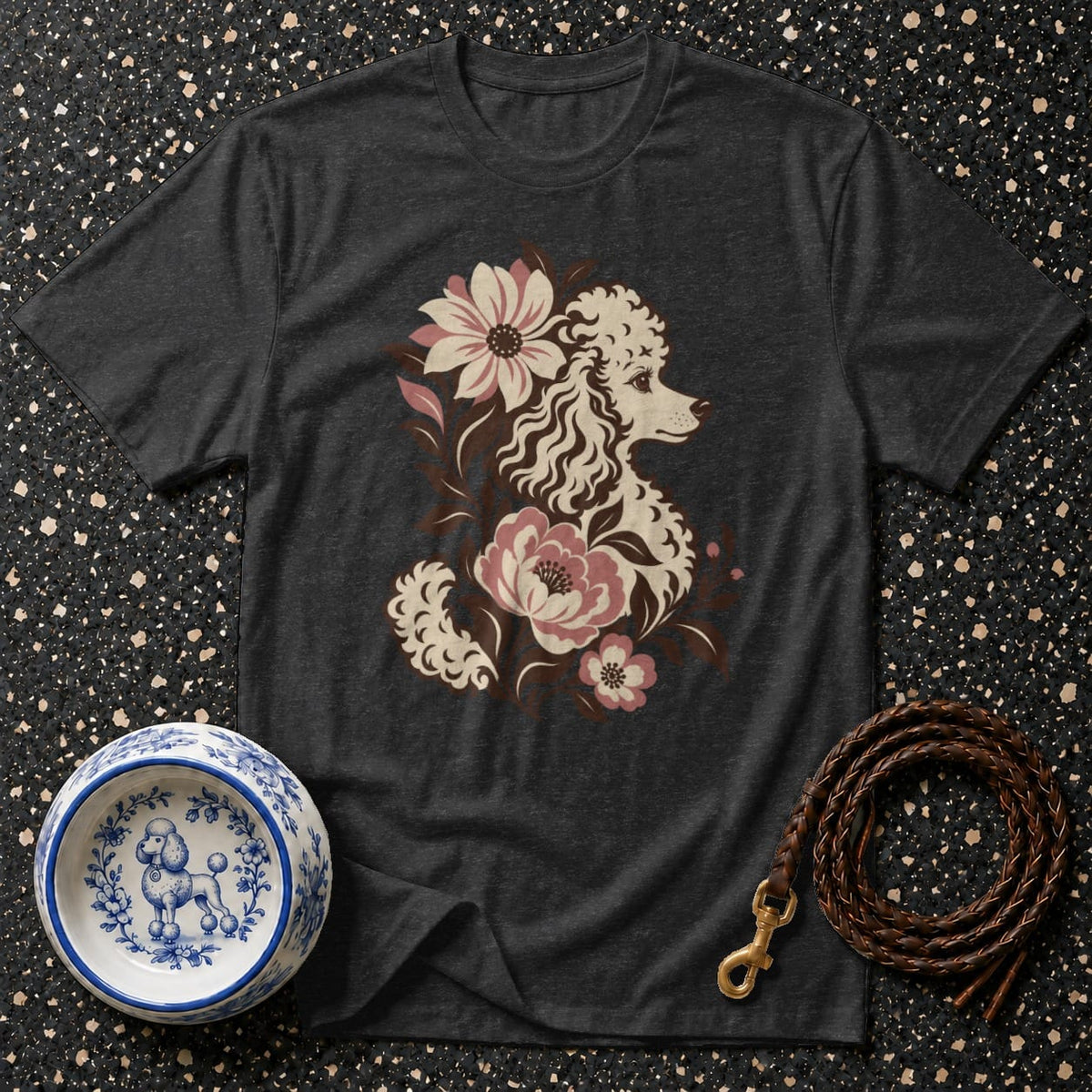 T-shirt Vintage Floral Poodle T-Shirt Vintage Poodle Floral T-Shirt | Retro Dog Art Tee