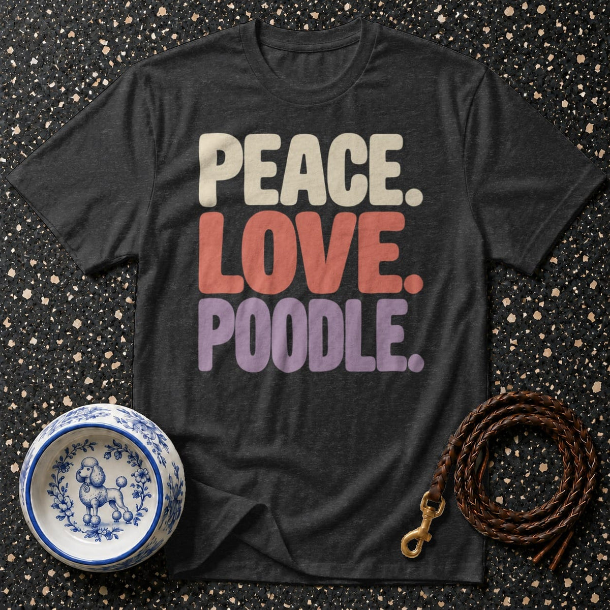 T-shirt Peace Love Poodle Retro T-Shirt Peace Love Poodle T-Shirt | Premium Dog Apparel