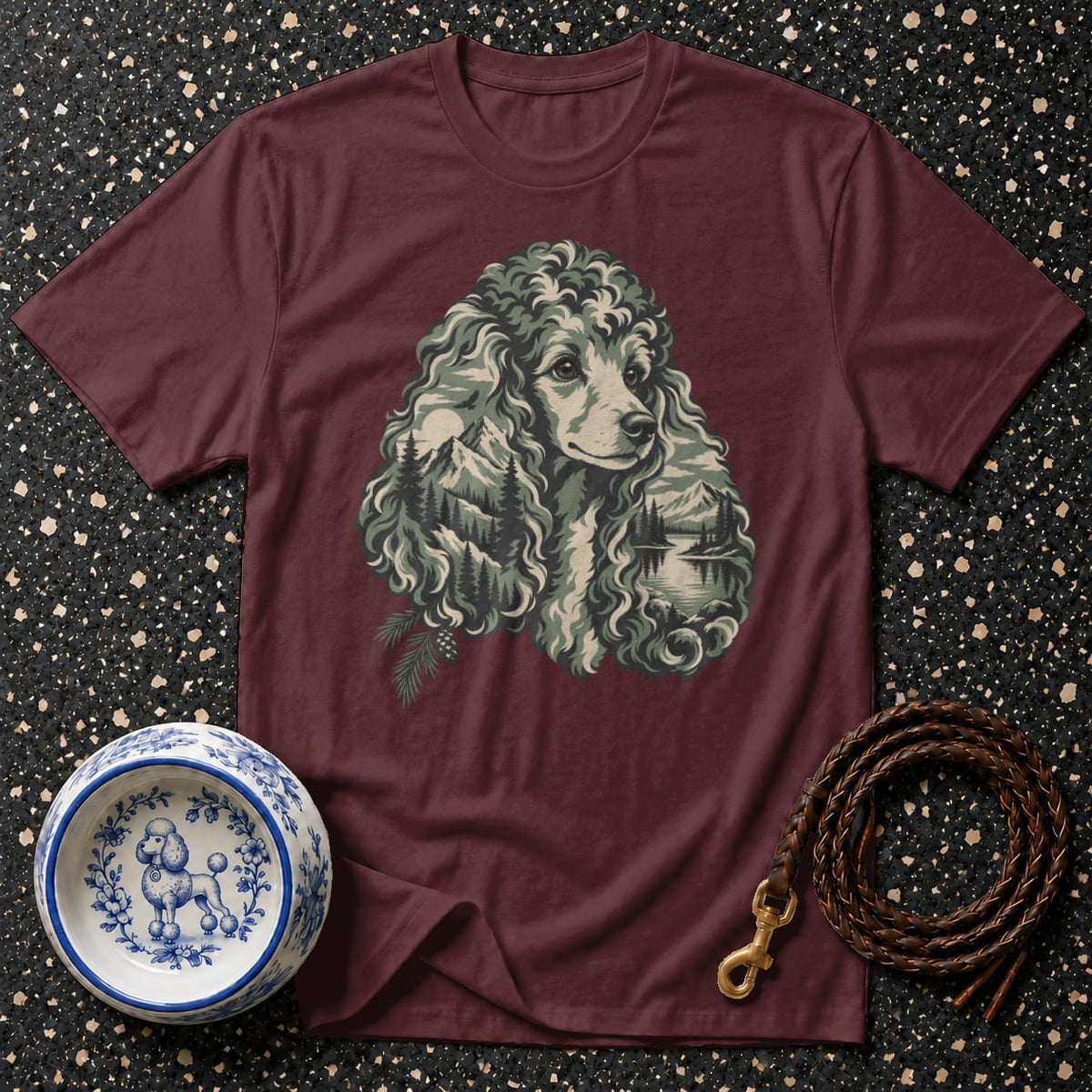 T-shirt Alpine Poodle Wilderness T-Shirt Poodle Landscape T-Shirt | Premium Dog Apparel
