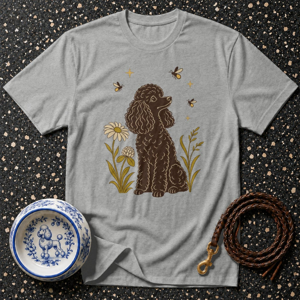 T-shirt Botanical Poodle Garden T-Shirt Poodle in Bloom T-Shirt | Premium Dog Apparel