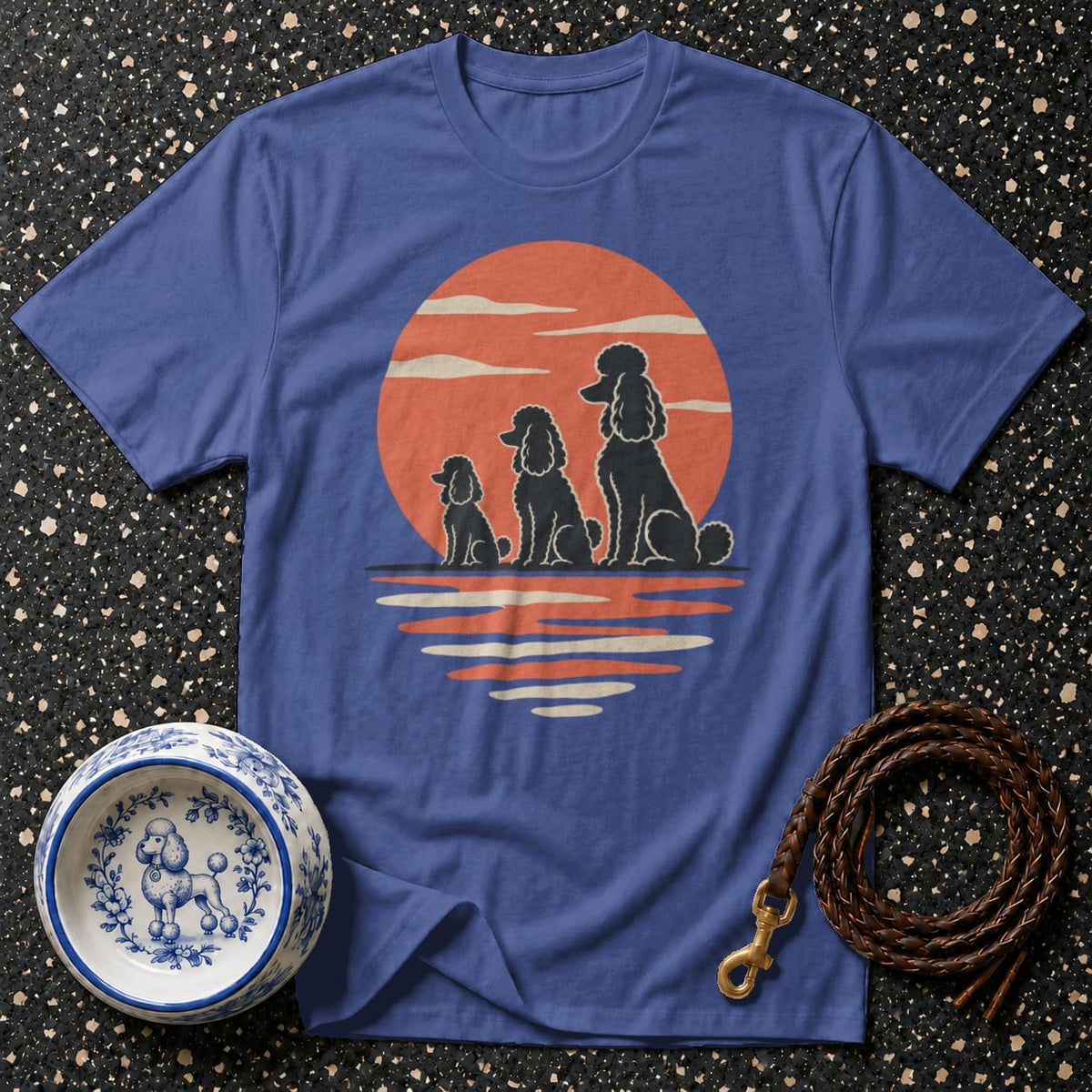 T-shirt Sunset Poodle Trio T-Shirt Poodle Sunset T-Shirt | Premium Dog Apparel