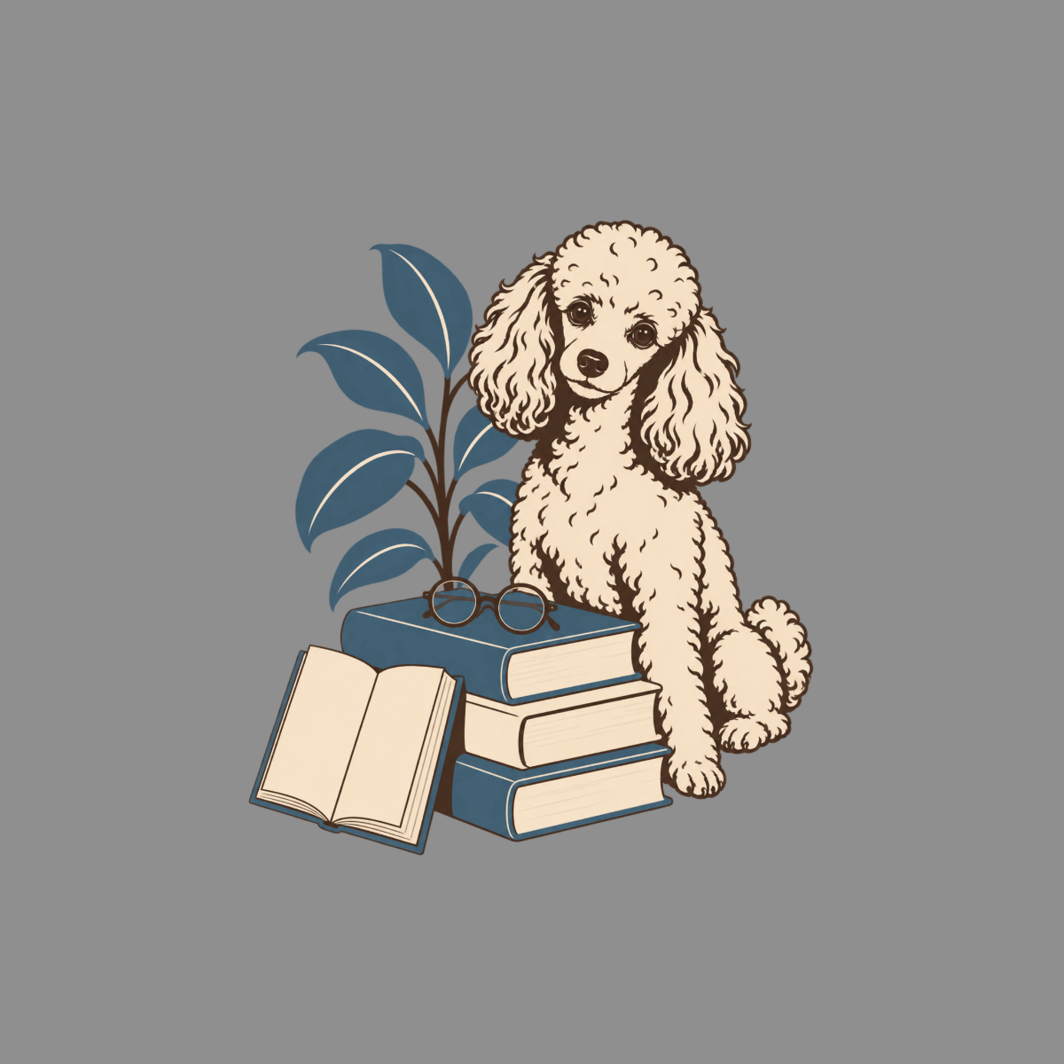 T-shirt Bookish Poodle Reader T-Shirt Poodle Reading T-Shirt | Premium Dog Lover Apparel