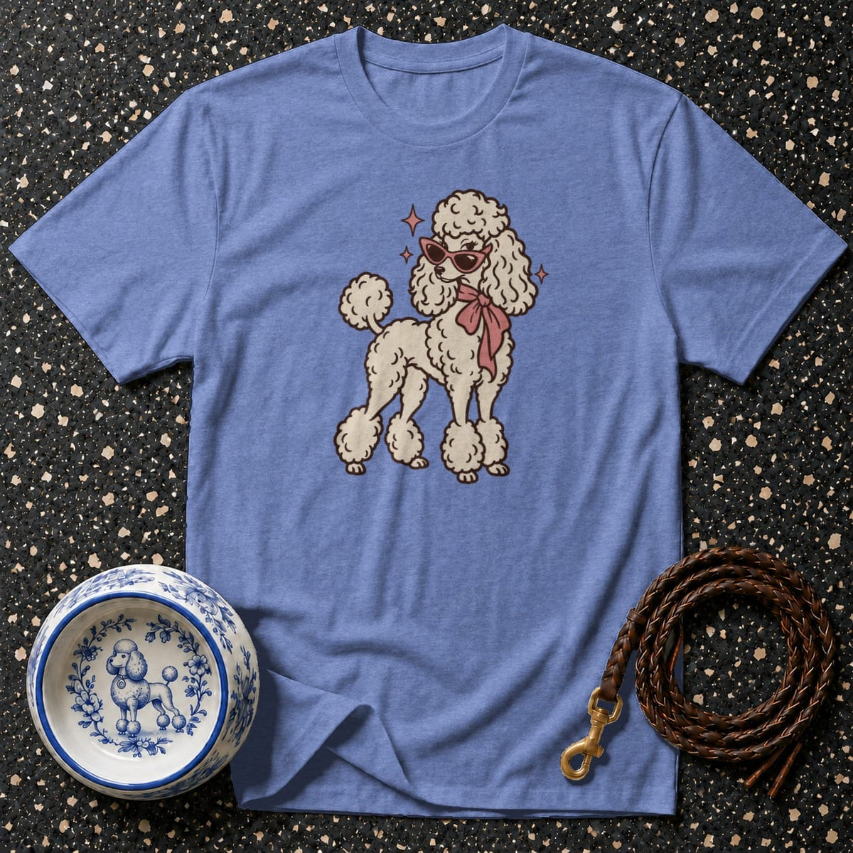 T-shirt Retro Glam Poodle T-Shirt Poodle with Sunglasses T-Shirt | Chic Dog Apparel