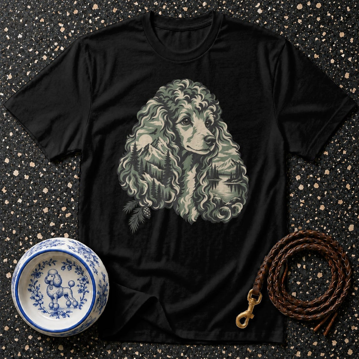 T-shirt Alpine Poodle Wilderness T-Shirt Poodle Landscape T-Shirt | Premium Dog Apparel
