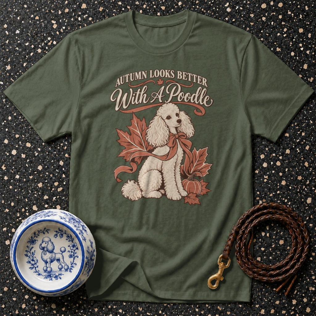 Autumn With A Poodle T-Shirt Autumn Poodle T-Shirt | Dog Lover Apparel