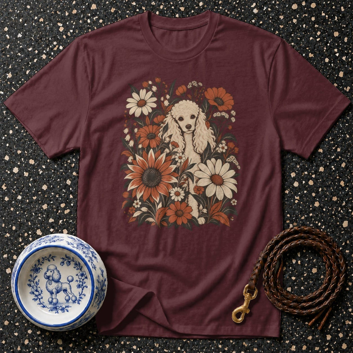 T-shirt Vintage Floral Poodle T-Shirt Poodle Floral T-Shirt | Premium Dog Lover Apparel