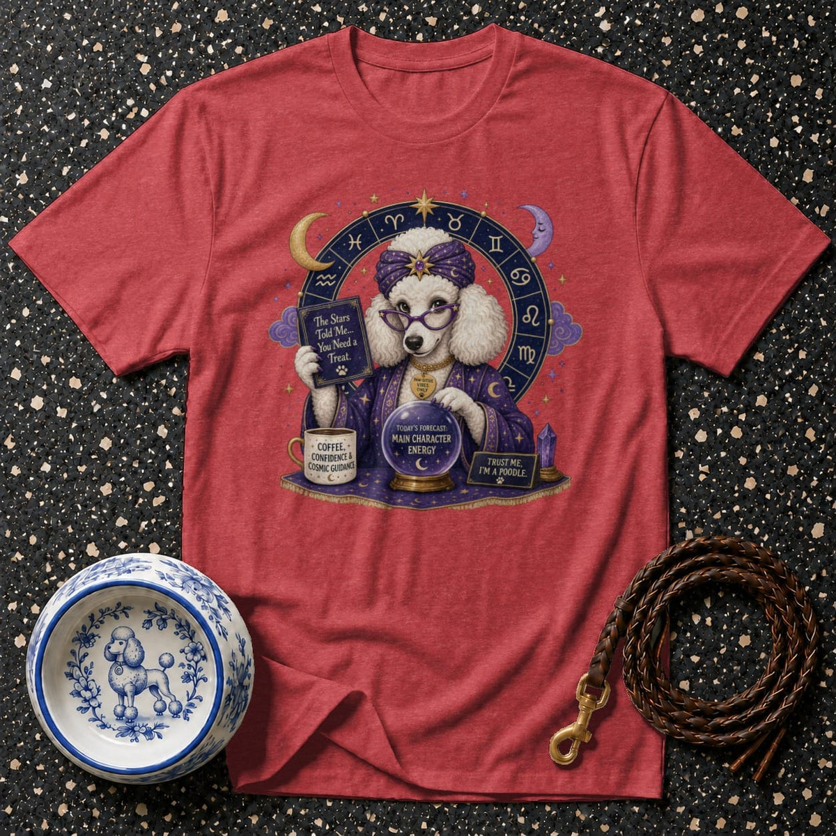 T-shirt Cosmic Fortune Poodle T-Shirt Poodle Fortune Teller T-Shirt | Cosmic Dog Lover Gift