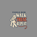T-shirt Retro Poodle Mom Graphic T-Shirt Poodle Mom Walk Treat Repeat T-Shirt | Pet Lover Apparel