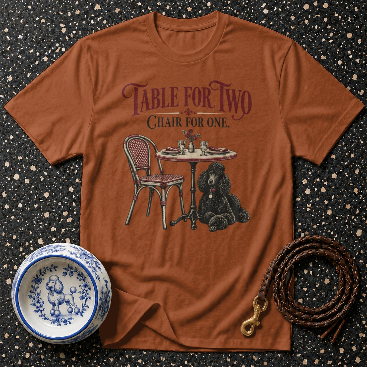 Table For Two Bistro Poodle T-Shirt